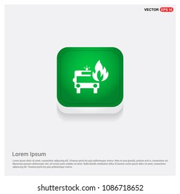 Firefighters truck iconGreen Web Button