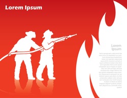 Firefighters - Vector Illustration