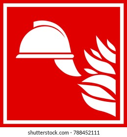 Firefighting abstract vector emblem illustration isolated on white background