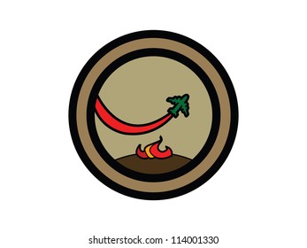 Firefighting Airplane Badge.