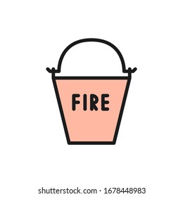 Feuerlöschschaufel, Feuerlöschgerät mit flacher Farblinie Symbol.