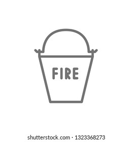 Firefighting bucket, fire equipment line icon.