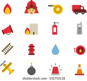 FIREFIGHTING color flat icons