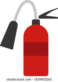 Espectro de extinción de incendios, ilustración, vector sobre fondo blanco.