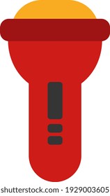 Firefighting flashlight, illustration, vector on white background.