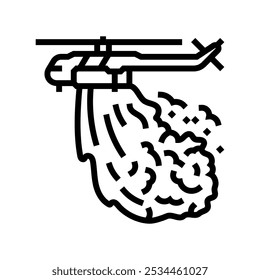 helicóptero de combate a incêndios ícone vetor. sinal de helicóptero de combate a incêndios. isolado contorno símbolo ilustração preta