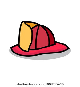 icono de casco de extinción de incendios de diseño de ilustraciones vectoriales de estilo de color