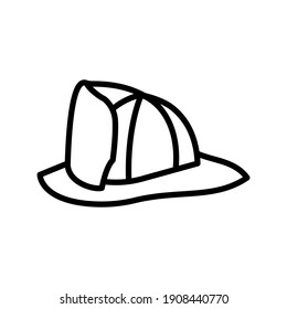 firefighting helmet line icon vector illustration design