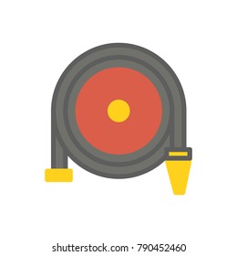 Firefighting hose flat icon