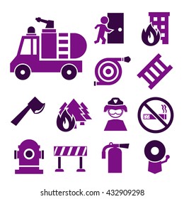 firefighting icon set