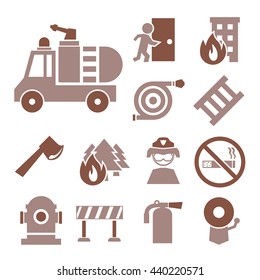 firefighting icon set