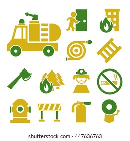firefighting icon set