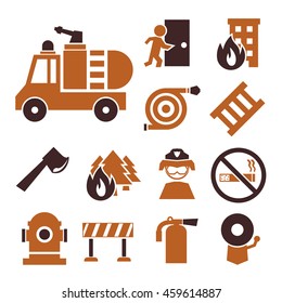 firefighting icon set