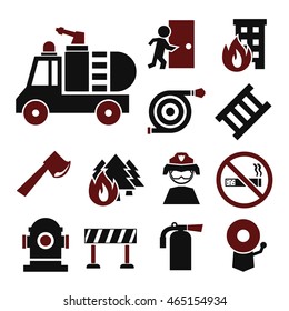 firefighting icon set