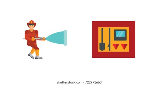 Firefighting icon set