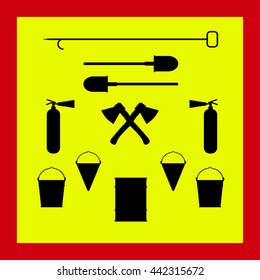 Firefighting icon set, vector