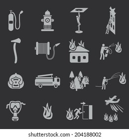 Firefighting icons set
