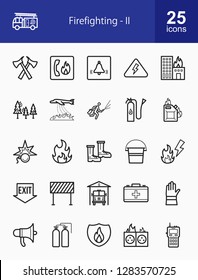Firefighting Line Icons