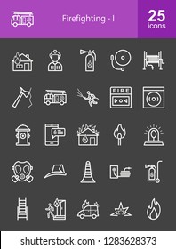 Firefighting Line Icons
