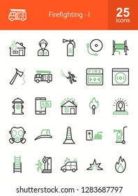 Firefighting Line Icons