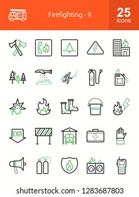 Firefighting Line Icons