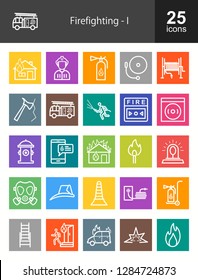 Firefighting Line Icons