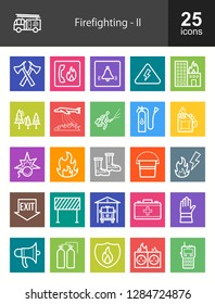Firefighting Line Icons
