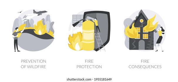 Serviço de bombeiros conceito abstrato vetor ilustrações.