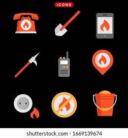 firefighting set stock vector illustration icon