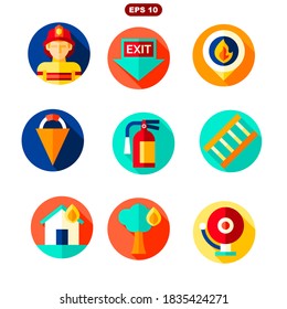 firefighting set stock vector illustration icon