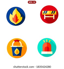 firefighting set stock vector illustration icon