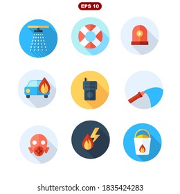 firefighting set stock vector illustration icon