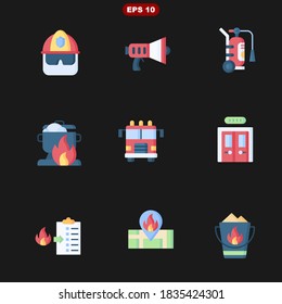 firefighting set stock vector illustration icon