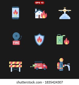 firefighting set stock vector illustration icon