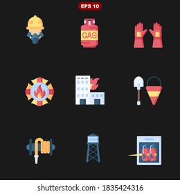 firefighting set stock vector illustration icon