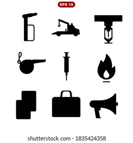firefighting set stock vector illustration icon