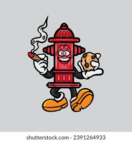 firefighting smoking joint and hold nug from weed cannabis bud flower marijuana