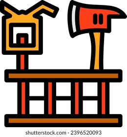 Firefighting Tools Linear Filled Icon Vector Design