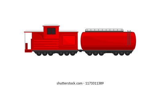 Firefighting train, emergency service vehicle vector Illustration on a white background