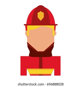 Firefigther profile cartoon