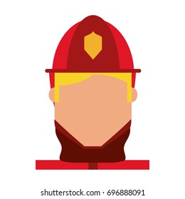 Firefigther profile cartoon