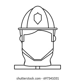 Firefigther profile cartoon