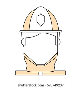 Firefigther profile cartoon