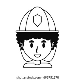 Firefigther profile cartoon