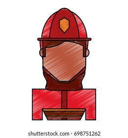 Firefigther profile cartoon