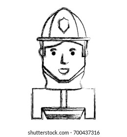 Firefigther profile cartoon