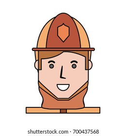 Firefigther profile cartoon