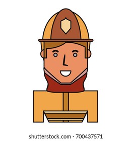 Firefigther profile cartoon