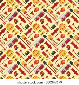 Firefiters pattern vector illustration.