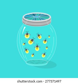 Fireflies, Vector Illustration